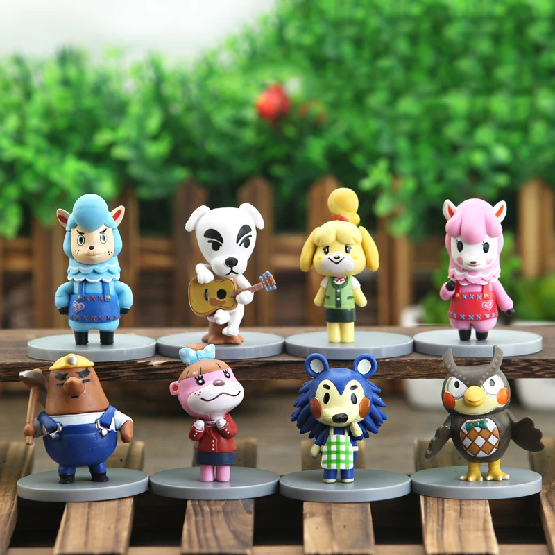 8Pcs/set Animal Crossing Anime Figure Isabelle Action Figures Jingjiang Kk Figurine Models Toy Gift Children's Toys Dolls Model