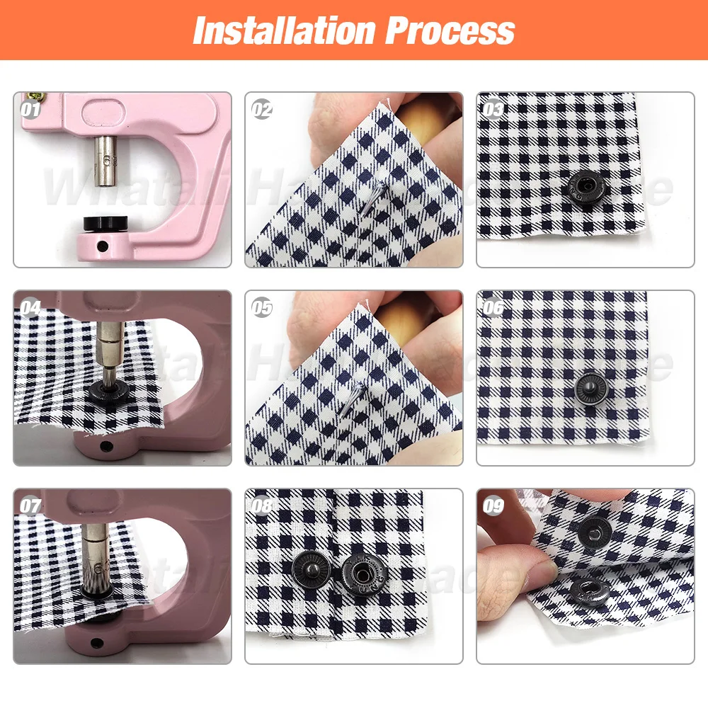 Metal Snap Fasteners Button Kits with Fastener Snap Installation Pliers Molds For Clothes Garment Jean Bags Shoes Leathercraft