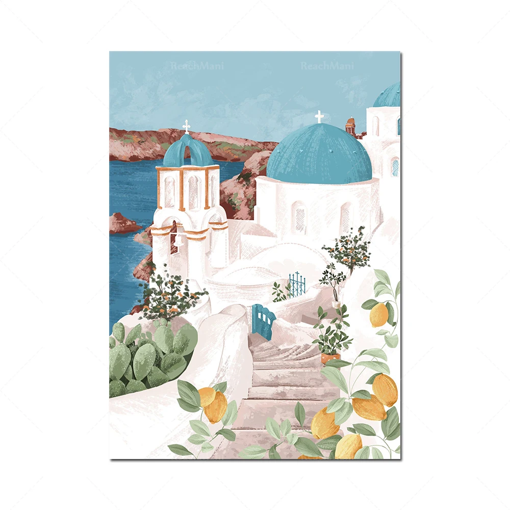 Mediterranean girl | Santorini poster | | Cinque Terre poster | | Barcelona poster | Travel printing |