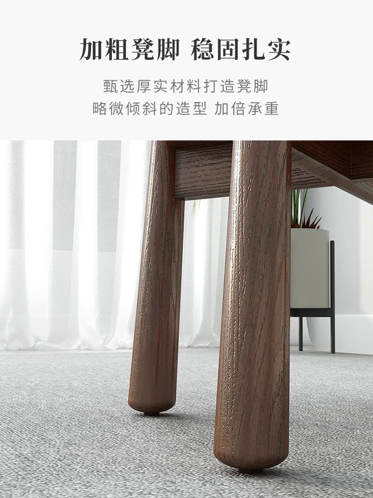 Small Stool Low Stool Solid Wood Bench Home Backrest Children Net Red Backrest Wooden Low Stool Low Chair Coffee Table Stool