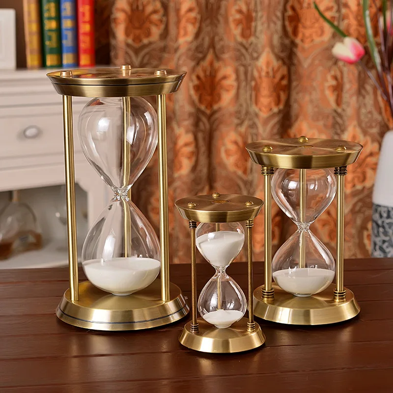 Hourglass hourglass creative office decoration golden classic cylindrical bronze hourglass