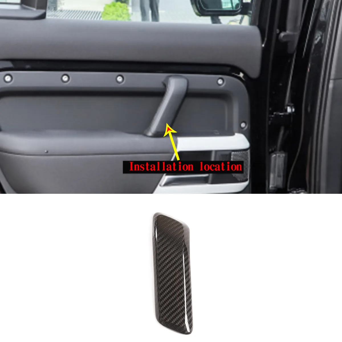 

Real Carbon Fiber For Land Rover Defender 90 110 2020-2022 Interior Car Door Handle Cover Modification Accessories (Low version)