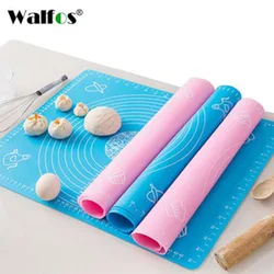 WALFOS 40x50cm Big Size Silicone Cake Dough Pastry Fondant Rolling Cutting Mat Baking Pad Pastry Boards Cookie Baking Mat