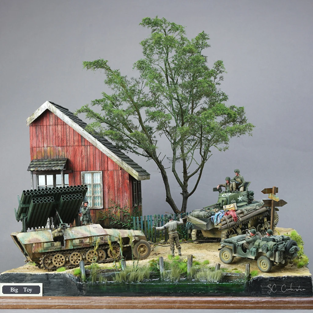 1:35 Scale Military Dioramas Building Model Kits Architecture House Scene