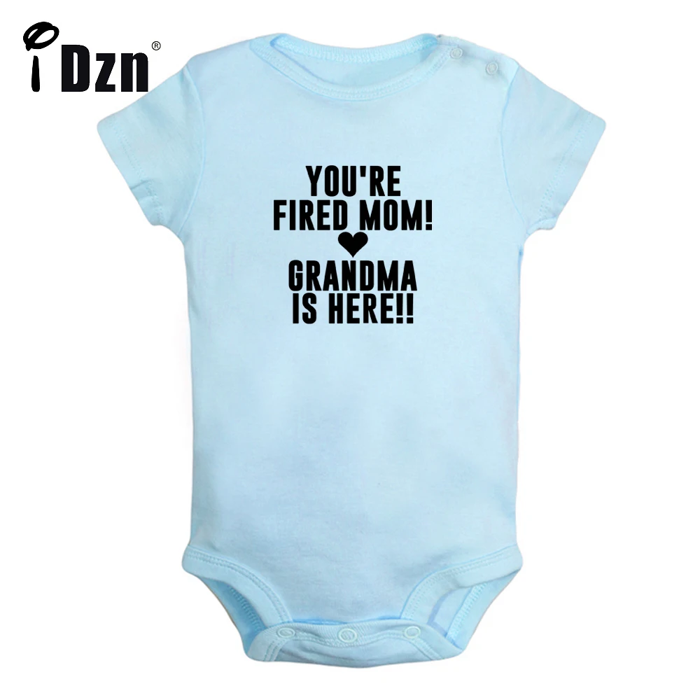 You're Fired Mom Grandma Is Here Cute Baby Bodysuit Funny Letter Printed Clothing Baby Boys Rompers Baby Girls Short Jumpsuit