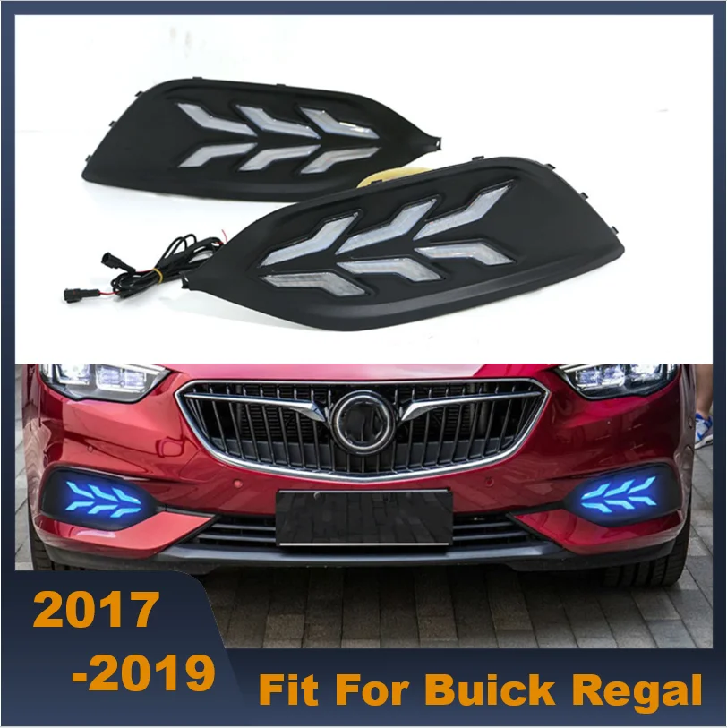 One Pair Turn Signal Relay Waterproof Car DRL LED Daytime Running Light For Buick Regal 2017-2019