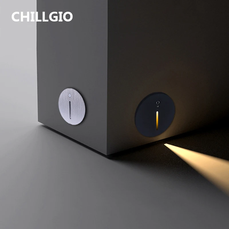 CHILLGIO sensore per interni Led scale Light Step impermeabile incasso interno nell\'illuminazione del piede lampade da parete per esterni per la