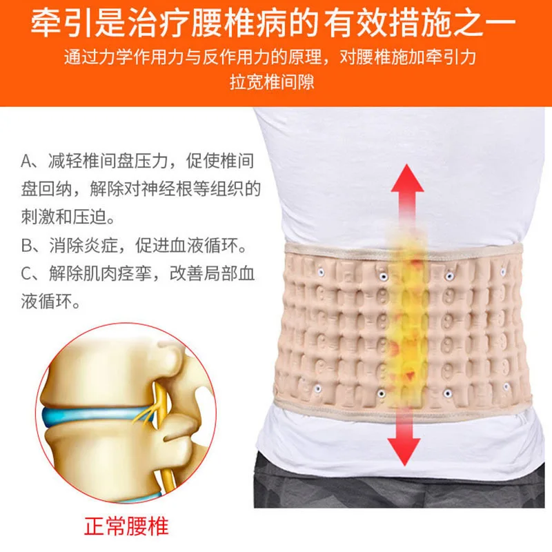 Lumbar Traction Device, Inflatable Support Belt, Back Relief, Waist Belt, Waist Traction Support, Pain Release Massager Health