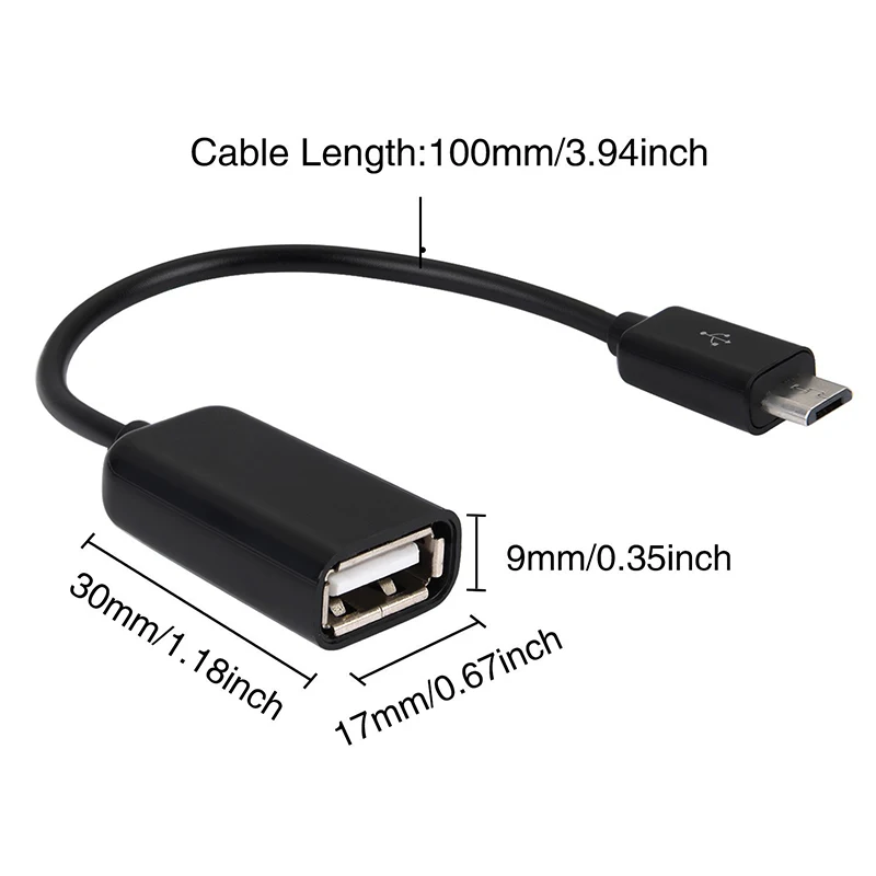 Schwarz Micro USB OTG Kabel Daten Transfer Micro USB Männlich zu Weiblich Adapter für  Android