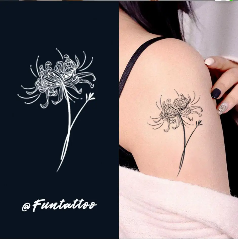 Autoadesivo del tatuaggio temporaneo impermeabile duraturo del succo catena di fiori luna fuoco inchiostro Flash tatuaggi Body Art femminile tatuaggio finto T2011