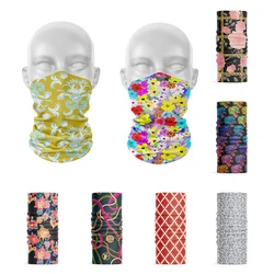 Foulard en microcarence sans couture à motif de fleurs 3D, écharpe de sport, hijab, bandeau de cou, écharpe de randonnée, écharpe de sauna anti-poussière, bandana d'art