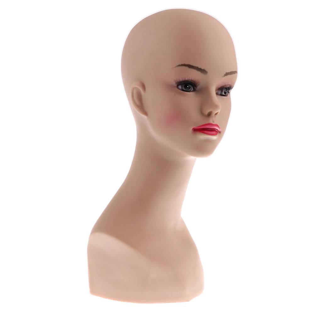 PVC Di Plastica Mannequin Femminile Testa di Manichino Modello per le Parrucche Cappello di Modo Collana Occhiali Sciarpa Banco di mostra Dei Monili Cremagliera