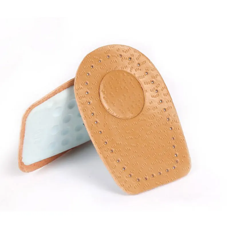 1Pair Heel Protector Protective Sleeve Heel Spur Pads Removable Leather Heel Pad Anti-wear And Shock-absorbing Half Size Insole