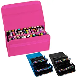 Pochette de rangement pour marqueurs copiques, 80 emplacements, étui Portable pour marqueurs copiques, crayons de croquis, stylos de diamètre de 15mm à 22mm