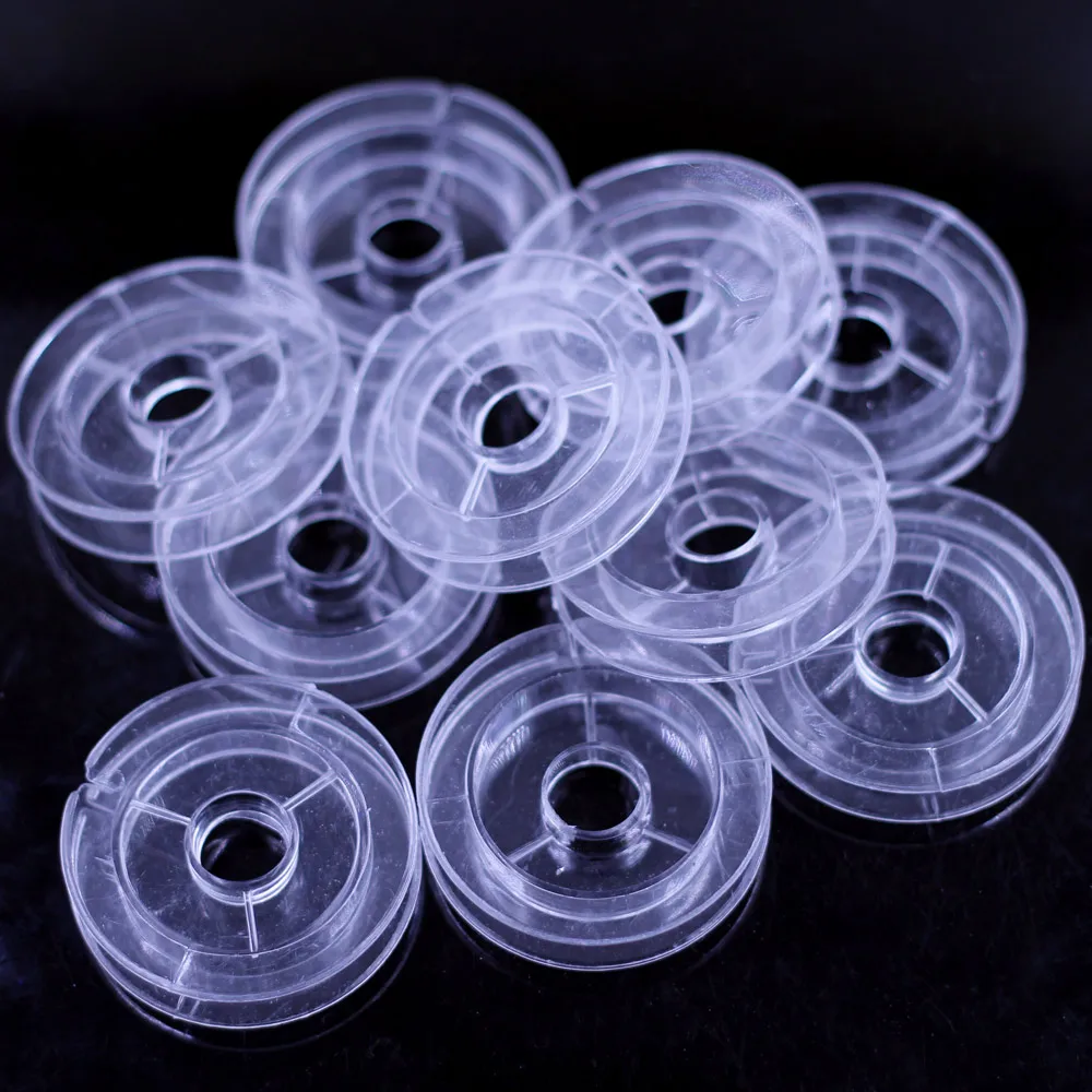 100Pcs Round Empty Acrylic Spools Reels Cylinder Sewing Transparent For Beading Wire Thread String Trims Component 5cm Dia.(2