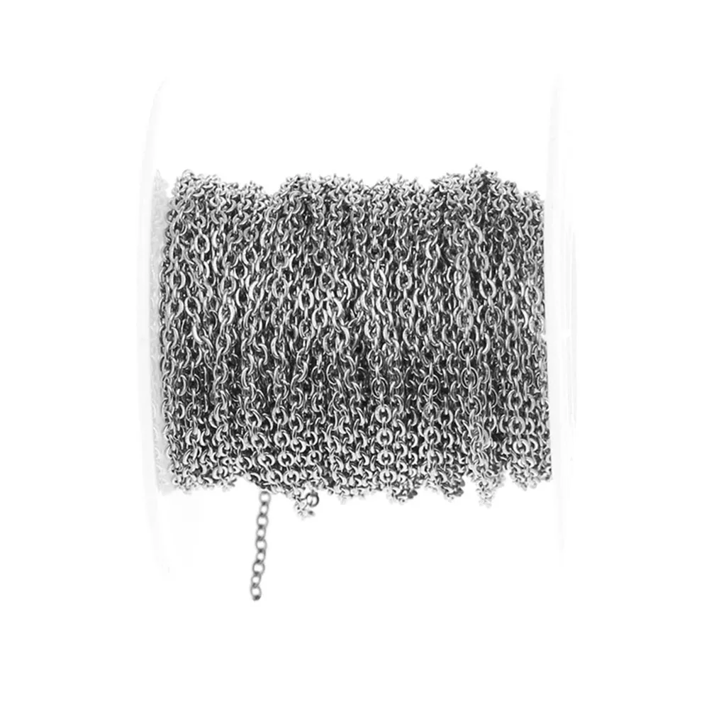 Großpackung Kette 20 Meter/Rolle Edelstahl-Kabelketten 1,2/1,5/2,0/2,5mm für DIY-Halsketten-Schmuckherstellung und Bastelarbeiten – Detail 5