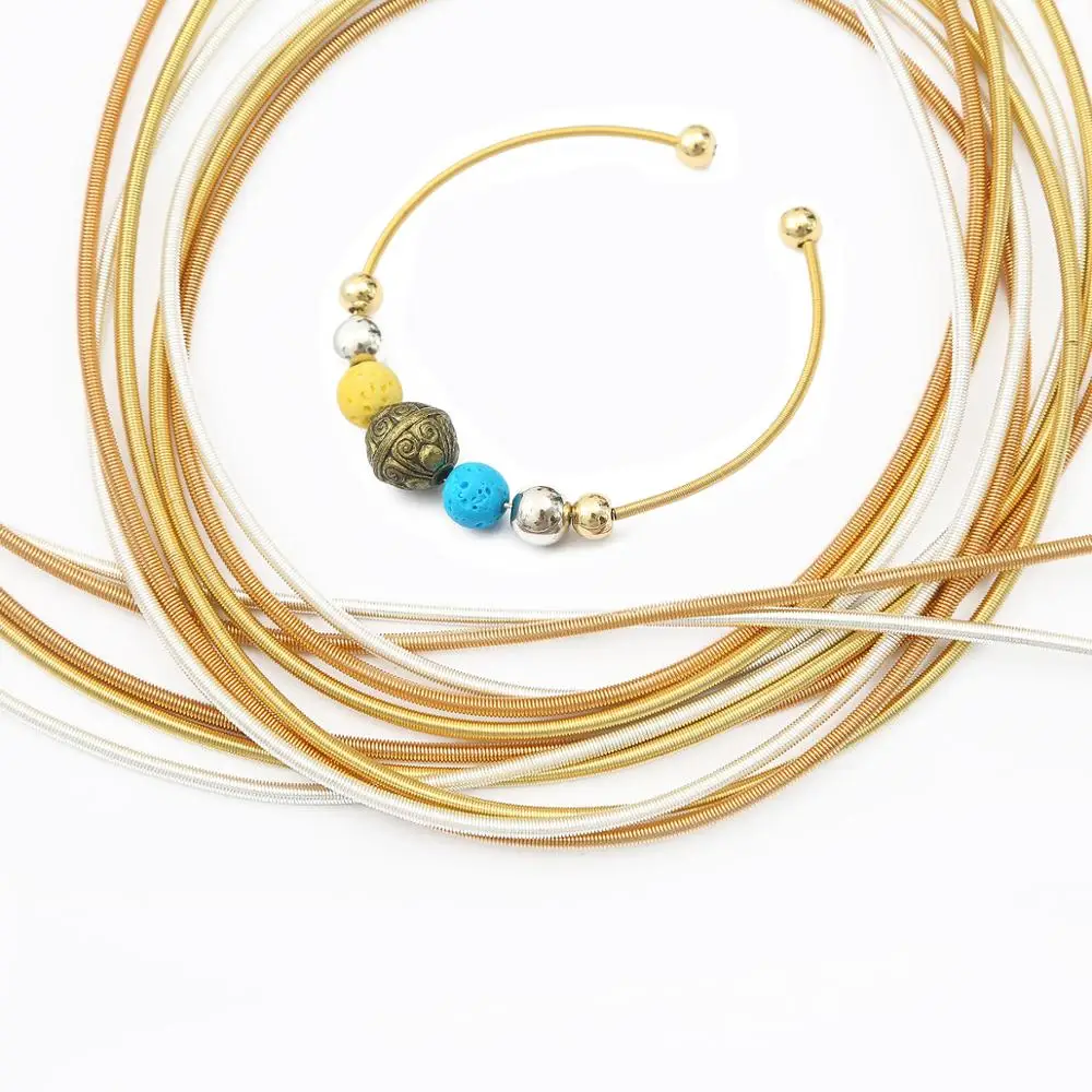 

Gold Silver Plated Iron Metal Spring Wire Rope Connectors for DIY Earring Bracelet Jewelry Making Spring Chain Accessories