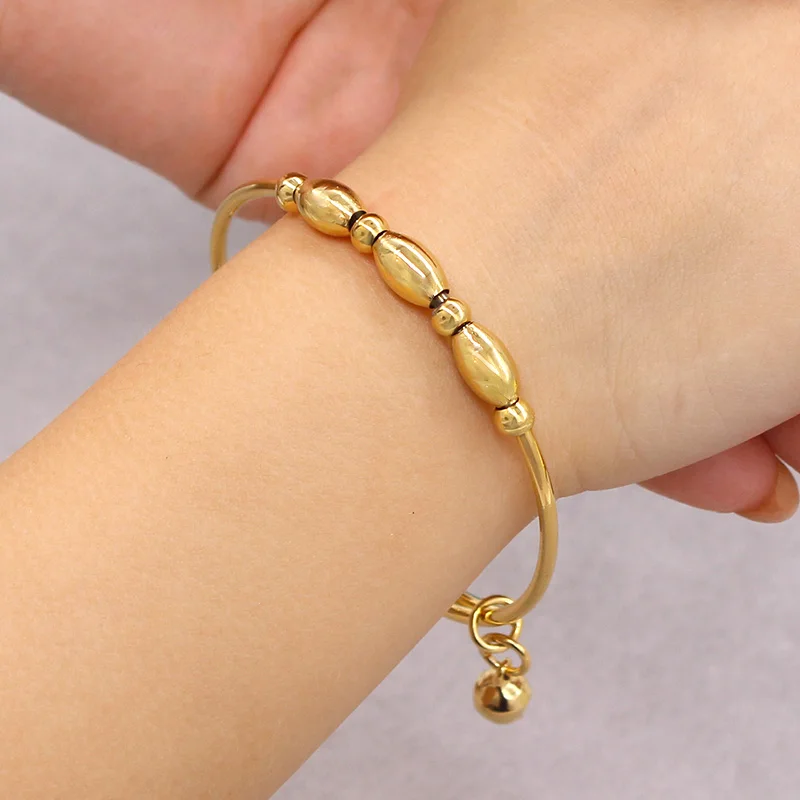 FS Hot Sale Creativity Popularity Gold Plated Brazalete infantil New Arrival Cute Bells Bangle Jewelry