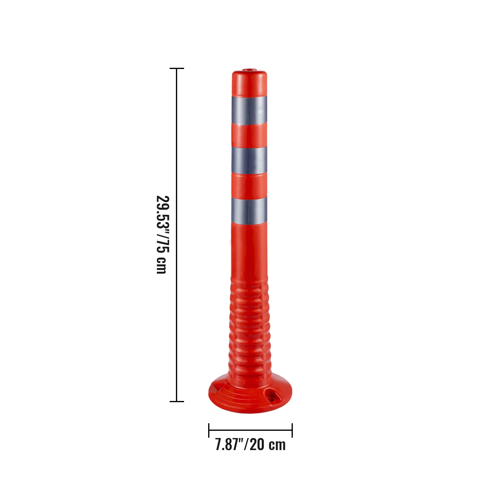 VEVOR 6 Pack /12 Pack Traffic Delineator Post flessibile channelier Cone 30 pollici Spring Post flessibile PU riflettente Band Design