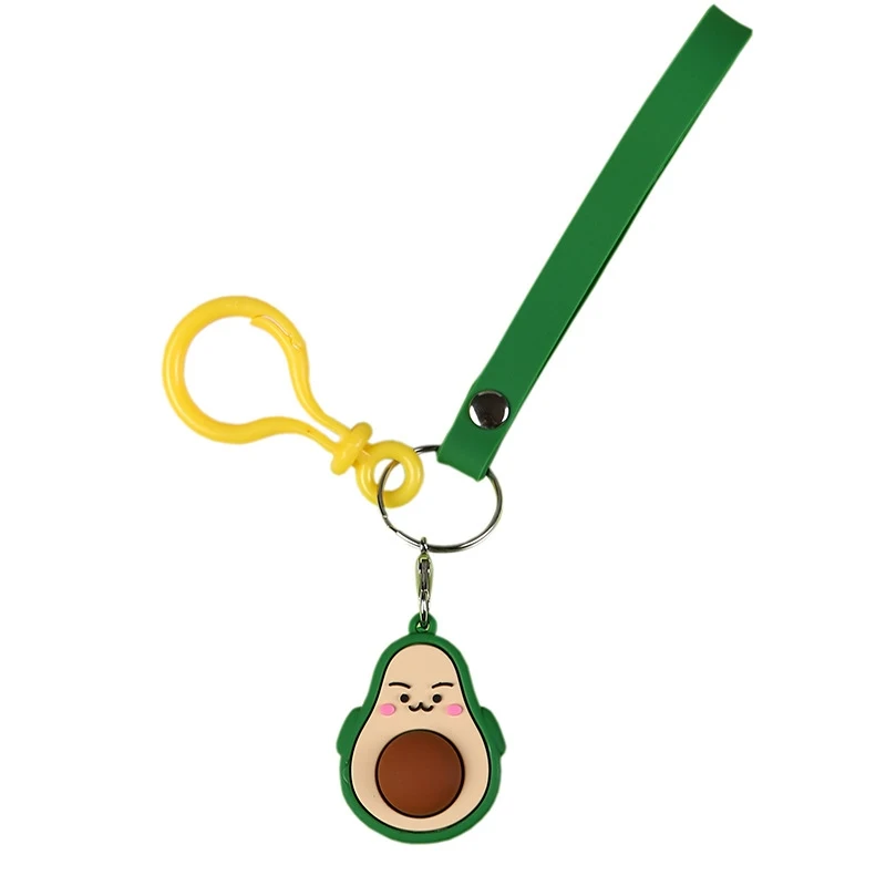 Silicone Avocado Keychain For Women Cute Girls Cartoon Rubber Fruit Charms Key Chain On Bag Car Trinket Female Party Gifts