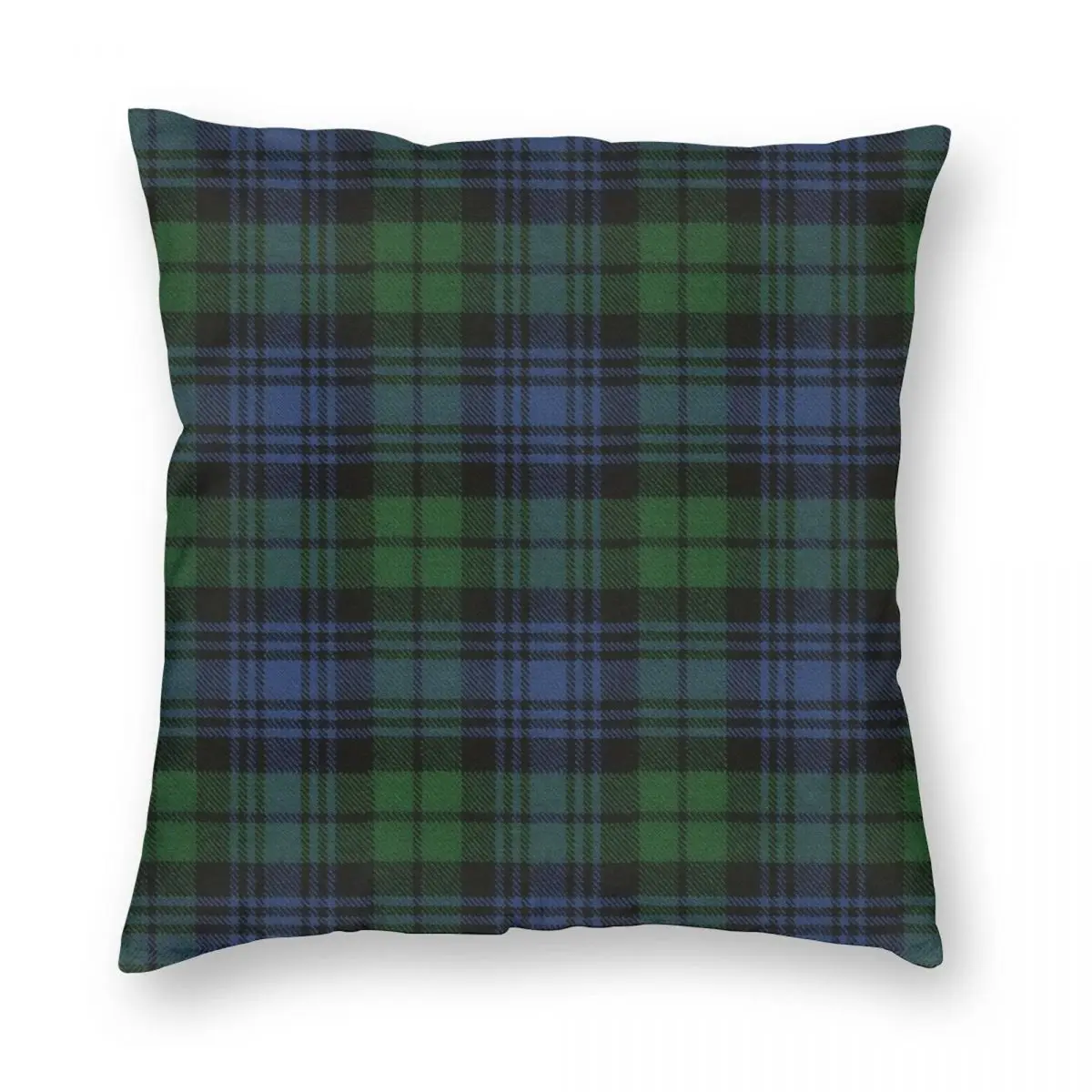 Black Watch Ancient Scottish Tartan Pillowcase Polyester Linen Velvet Creative Zip Decor Pillow Case Car Cushion Cover 18