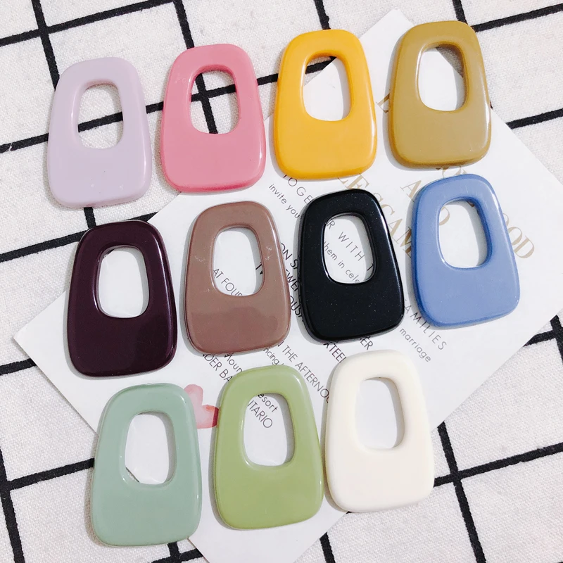 6 pieces  Oversized  green irregular hollow acrylic hair card patch DIY hand jewelry ear nail accessories material