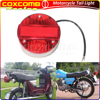 Motorcycle Rear Tail Brake Light Round License Plate Light For Suzuki TS125 TS150 TS250 Simson SR50 S51 MZ ETZ 150 250 251