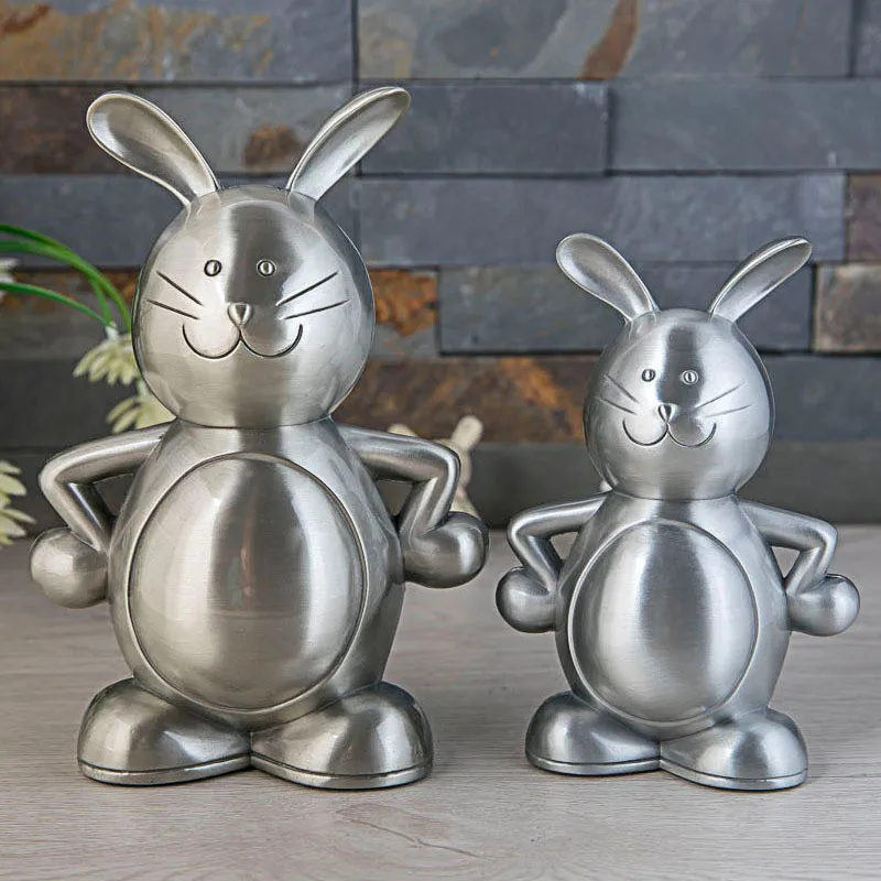 

Classic Rabbit Piggy Bank Zinc Alloy Bunny Piggy Bank Nursery Toy Money Bank Home Decoration Gift for Cool Kids And Adults
