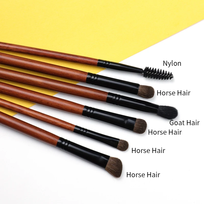 OVW 4pcs Pony/ Goat Hair Makeup Eye Shadow Brush Set Tapered Blending Brush Make up Brushes Natural Hair Pro Kit