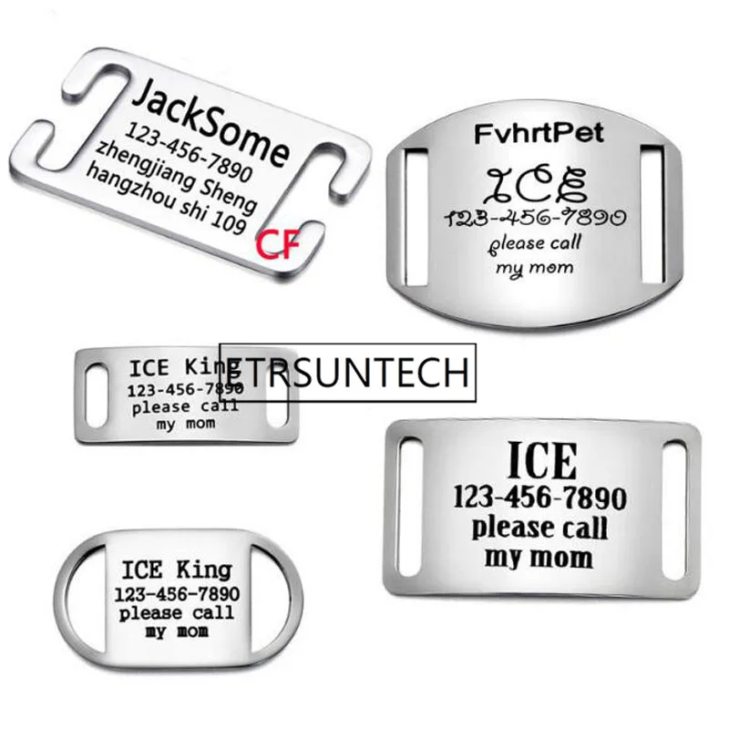 

100pcs Stainless Steel Pet Tag Custom Dog Tag Name Phone Engraved Dog Collar Nameplate Personalized Pet Dog ID Tags For Dogs