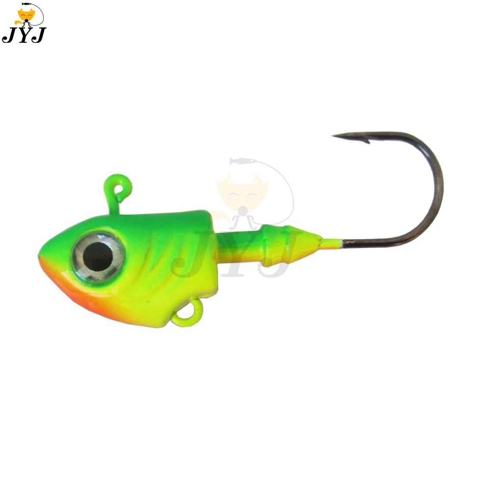 2pcs/lot 10g 15g 20g 30g 40g 45g Colorful fish head hooks Jig Head Hook for Soft Shad Lure Strong Jig Head Jigging Bait Lure