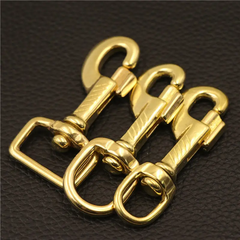 Brass Swivel Eye Trigger Bolt Snap Hook for Webbing Leather Craft Bag Strap Belt Hook Clasp Pet Dog Leashes Clip Heavy Duty