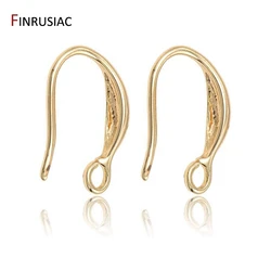Brass metal 14k gold plated earring hooks accessories earwires wholesale diy earrings findings material