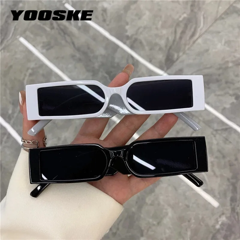 YOOSKE Small Rectangle Sunglasses Men Women Vintage Brand Designer Square Sun Glasses Male Classic Outdoor Shades Goggles