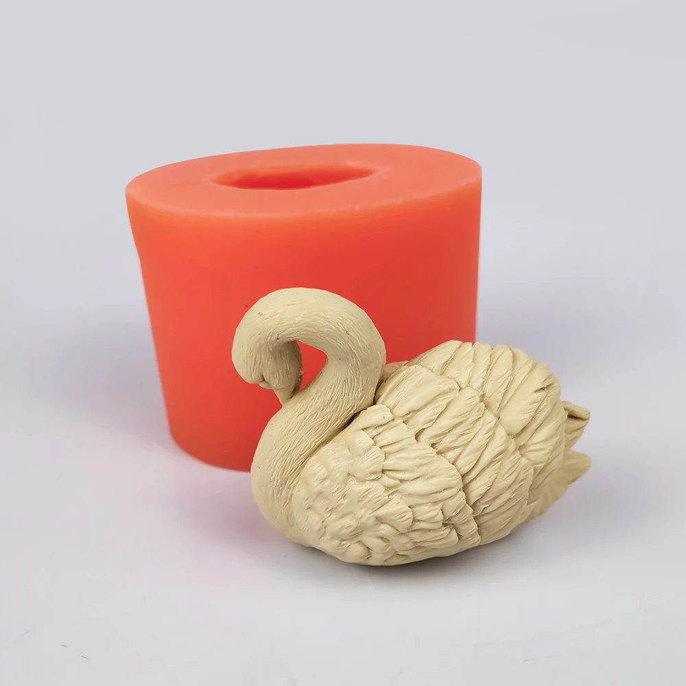 Swan Forms for Molds, 3D Animal Soap Goose Candle Mold, Silicone Aroma Gypsum Plaster Mould, DIY Handmade Crafts Tool