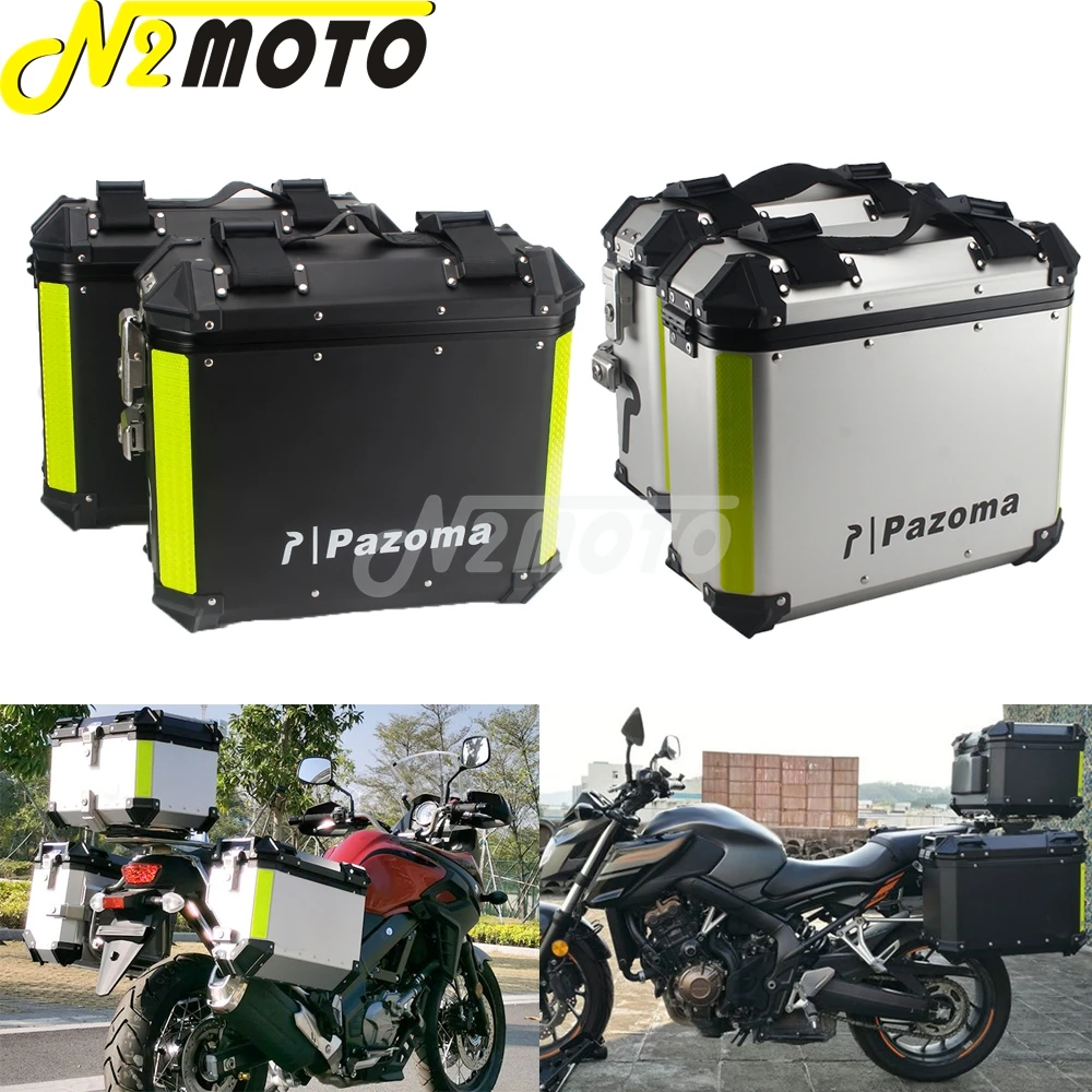 1 Pair 36L Motorcycle Side Case Rear Suitcase Panniers Cargo Toolbox w/ Quick Release Mount Kits For BMW R1200GS R1250GS F800GS