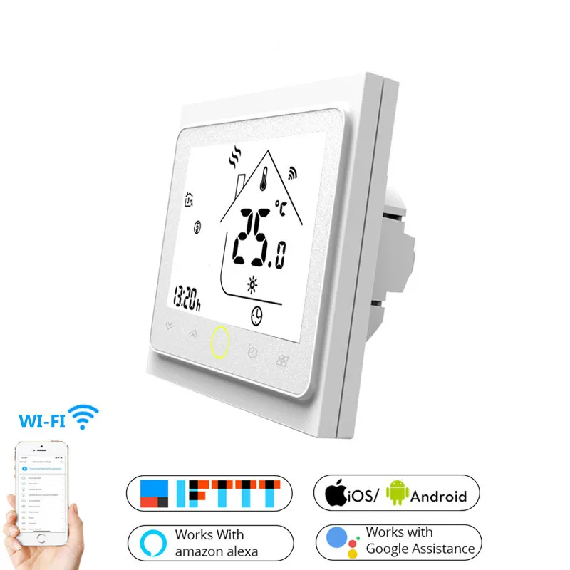 

WiFi Smart Touch Thermostat Temperature Controller for Water/Electric floor Heating Water/Gas Boiler Tuya APP Remote Control