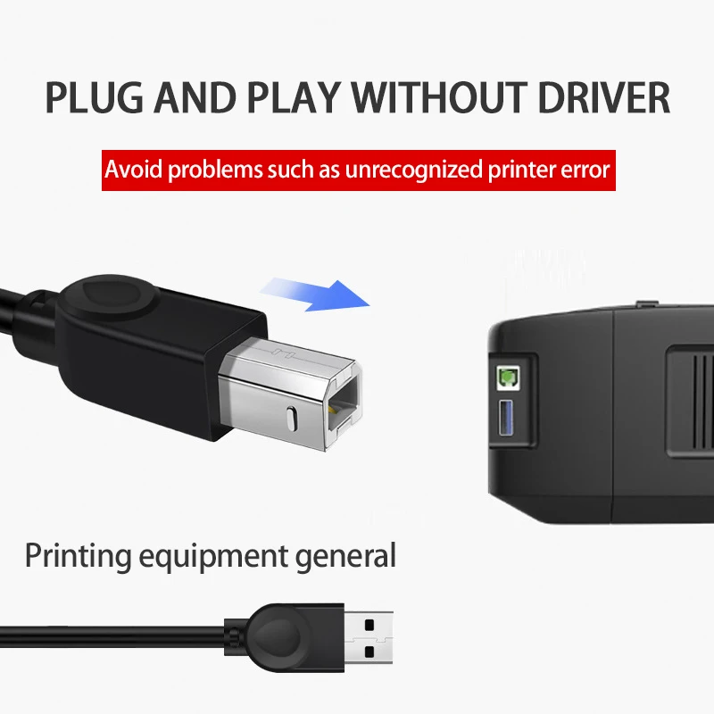 Kabel Usb dla drukarki o wysokiej prędkości A do B z męskiego na męskie Usb kabel do drukarki synchronizacja danych dla 3D drukarka etykiet