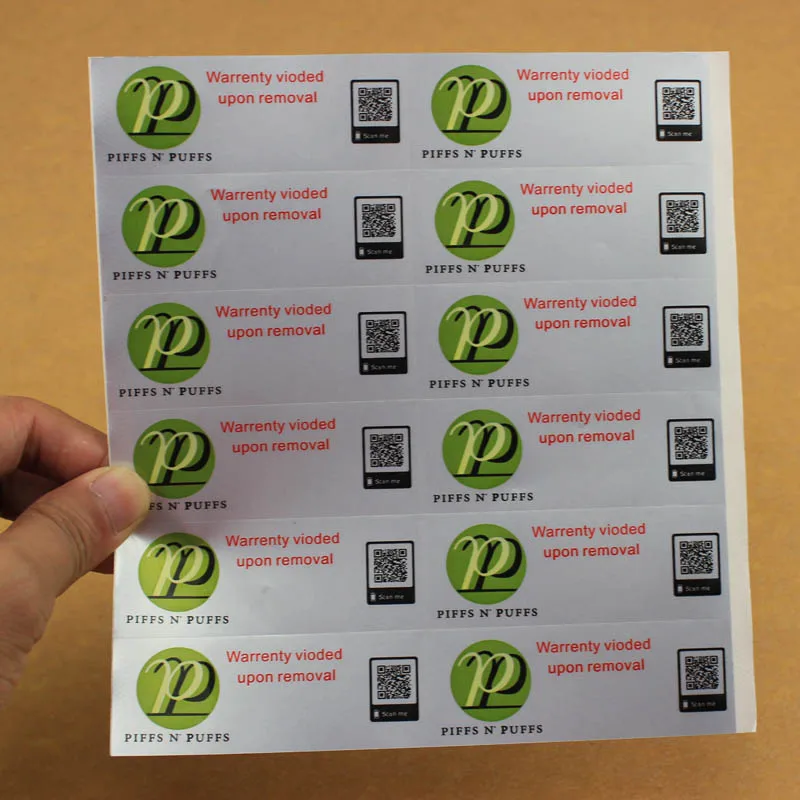 Permanent Adhesive Labels Sheet Warranty Void Label Anti-counterfeit Usage Custom Printed Void Security Seal Label