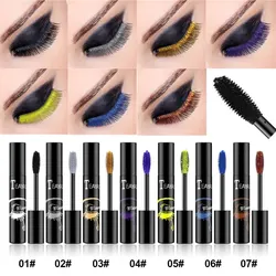 Brand Color Mascara Waterproof Eye Lash Makeup Cosmetics Black White Gold Blue Yellow Bronze Curling Lengthening Eyelash Mascara