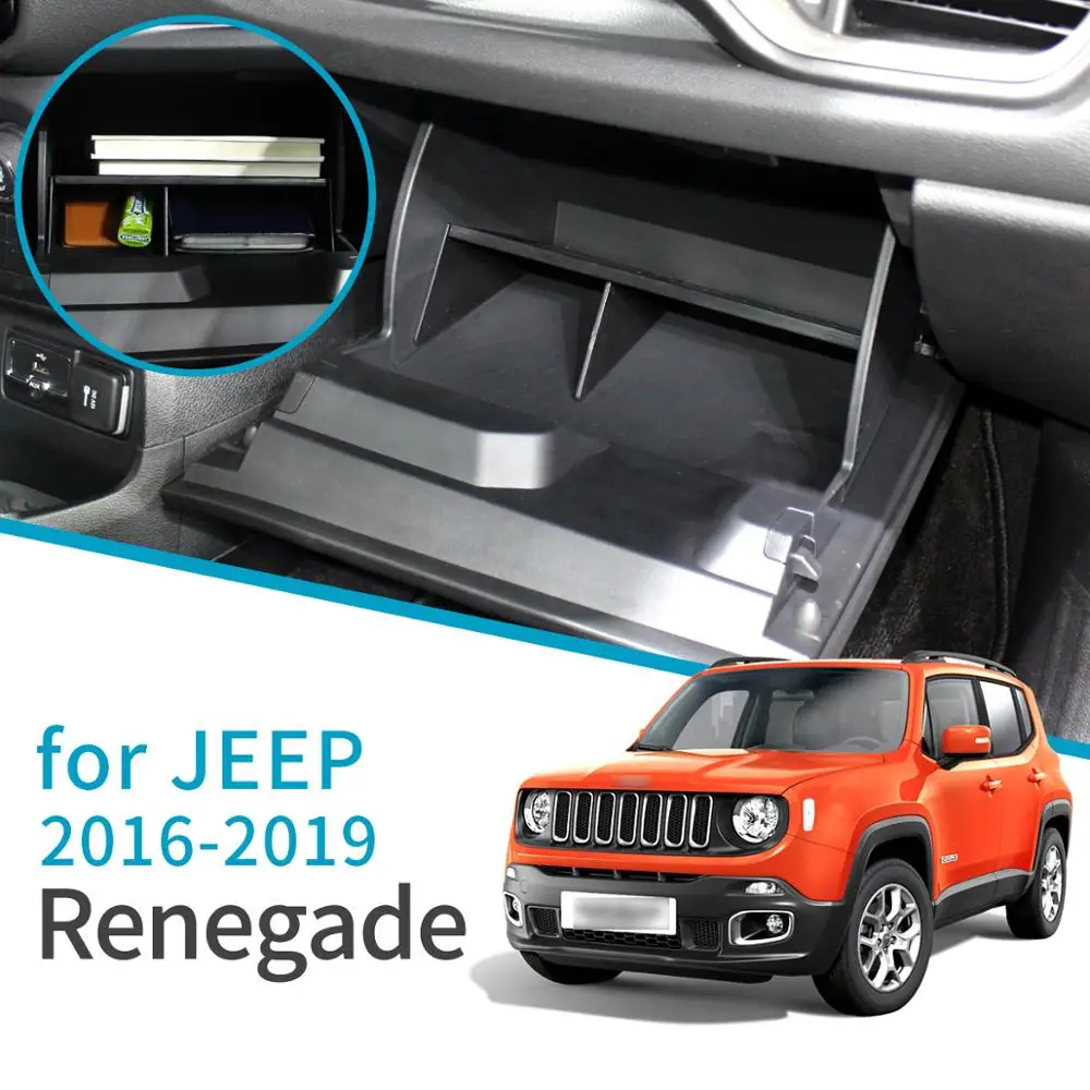 

Smabee Car glove storage box for Renegade 2015 2016 2017 2018 2019 Interior accessories Car Co-pilot storage Cosmetic box