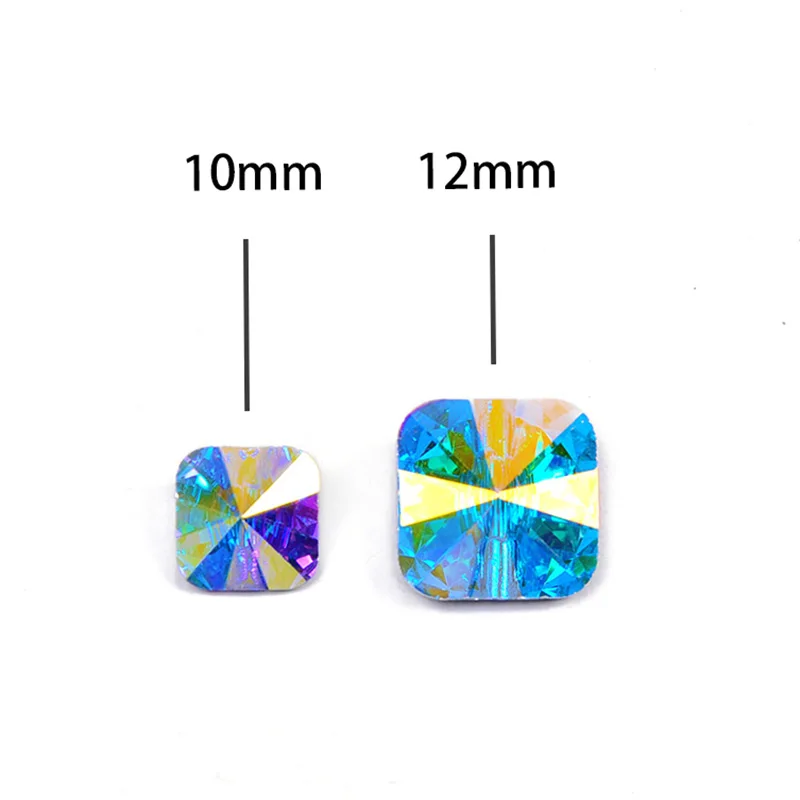 YANRUO 3009 Square K9 Crystal Sew On Button Single Hole Flatback Rhinestones Leotard Glass Gems Diy Stones For Wedding Dress