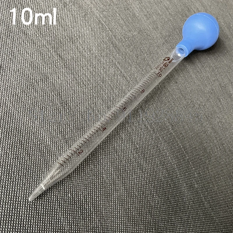 10pcs/lot Glass Graduated Pipette Dropper Vol. 0.5ml/1ml/2ml/3ml/5ml/10ml Transfering Pipette with Rubber Head