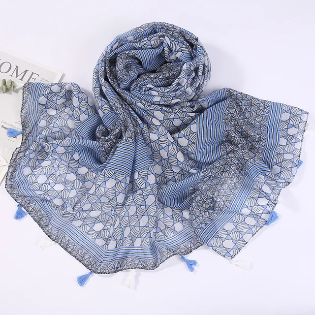 Bufanda bohemia con estampado floral y leopardo