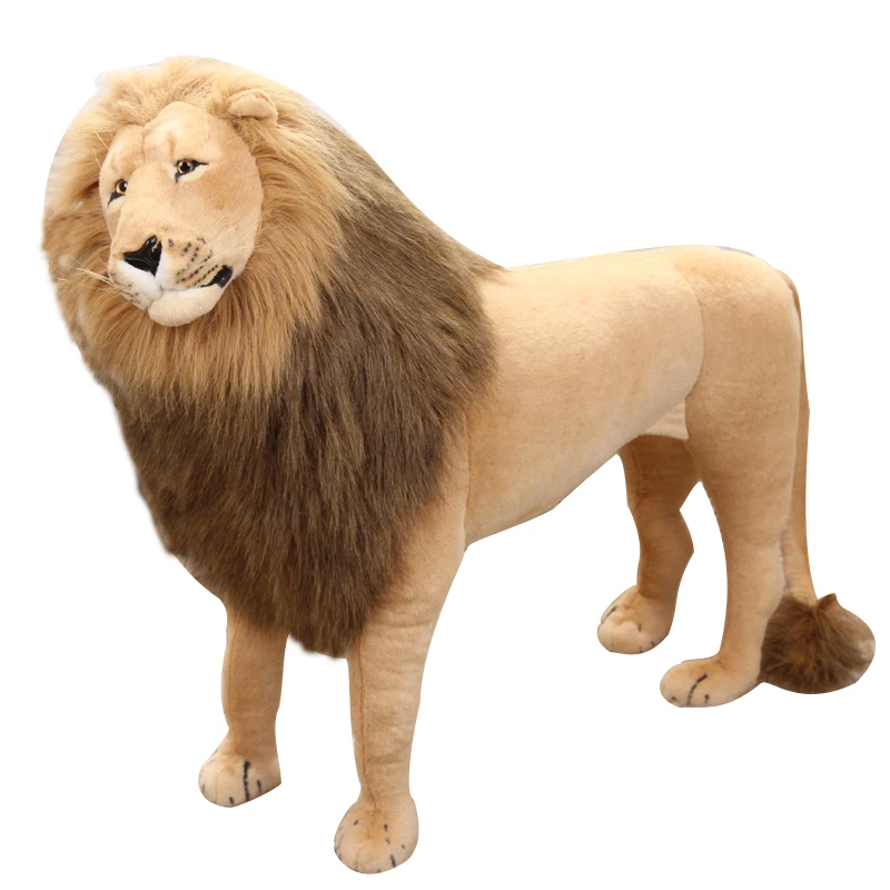 high simulation large animal plush toy standing tiger lion leopard birthday gift teaching photography props home showroom deco