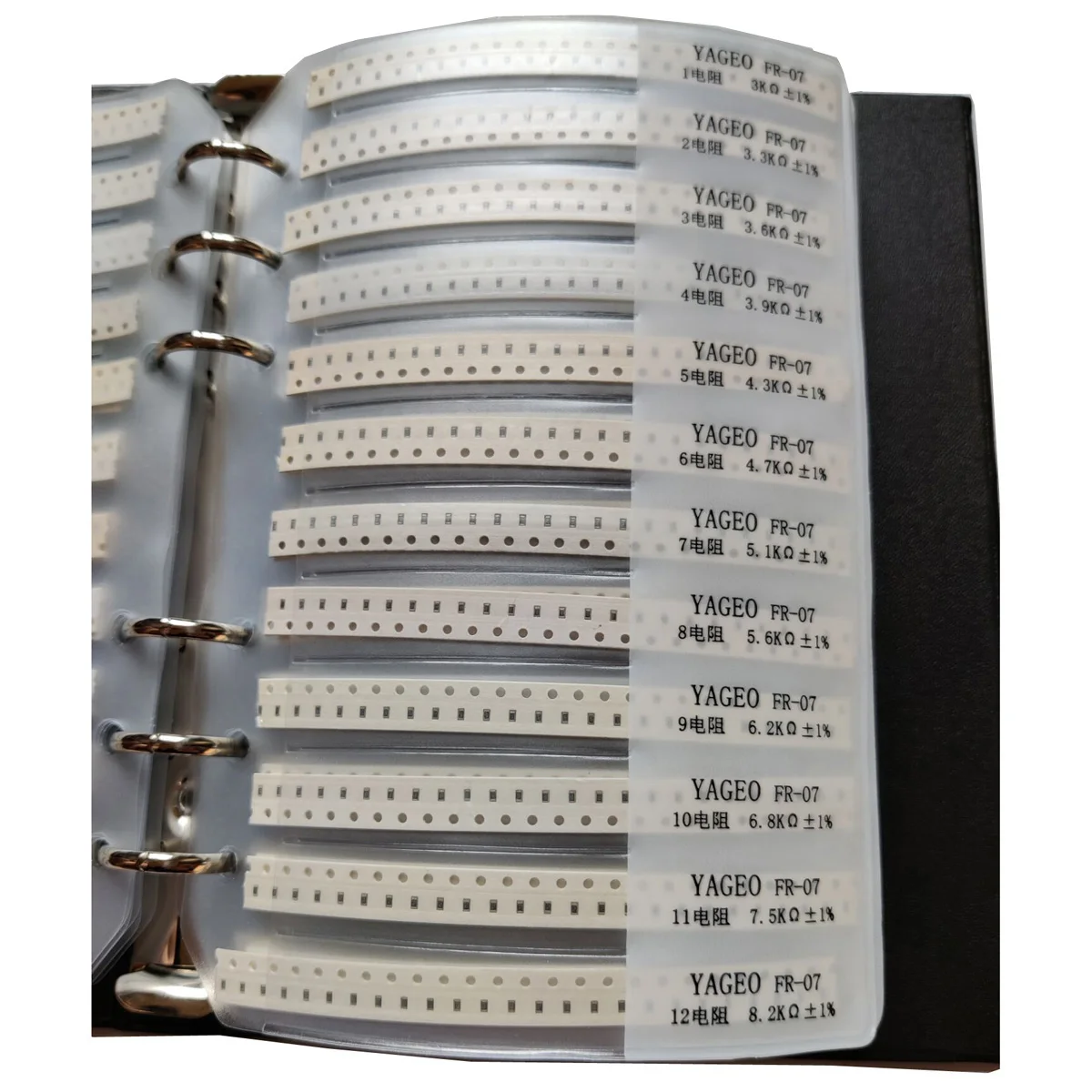 0603 SMD Resistor 0R~10M 1% 170valuesx25pcs=4250pcs + Capacitor 90valuesX25pcs=2250pcs 0.5pF~2.2uF Sample Book