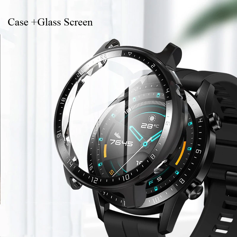 Cover Case For Hawei Watch 3 Pro watch GT 2e 2 Pro Glass Screen Protector For Honnor Magic Watch 2 46mm Tempered film Dial shell