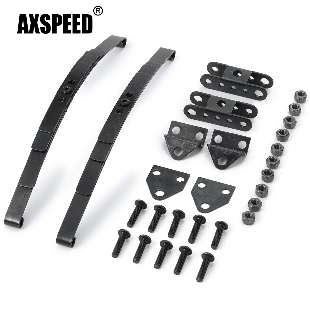 AXSPEED Black Hard Leaf Spring Suspension Stainless Steel Bar for D90 1/10 RC Crawler Car Truck Model Upgrade Parts