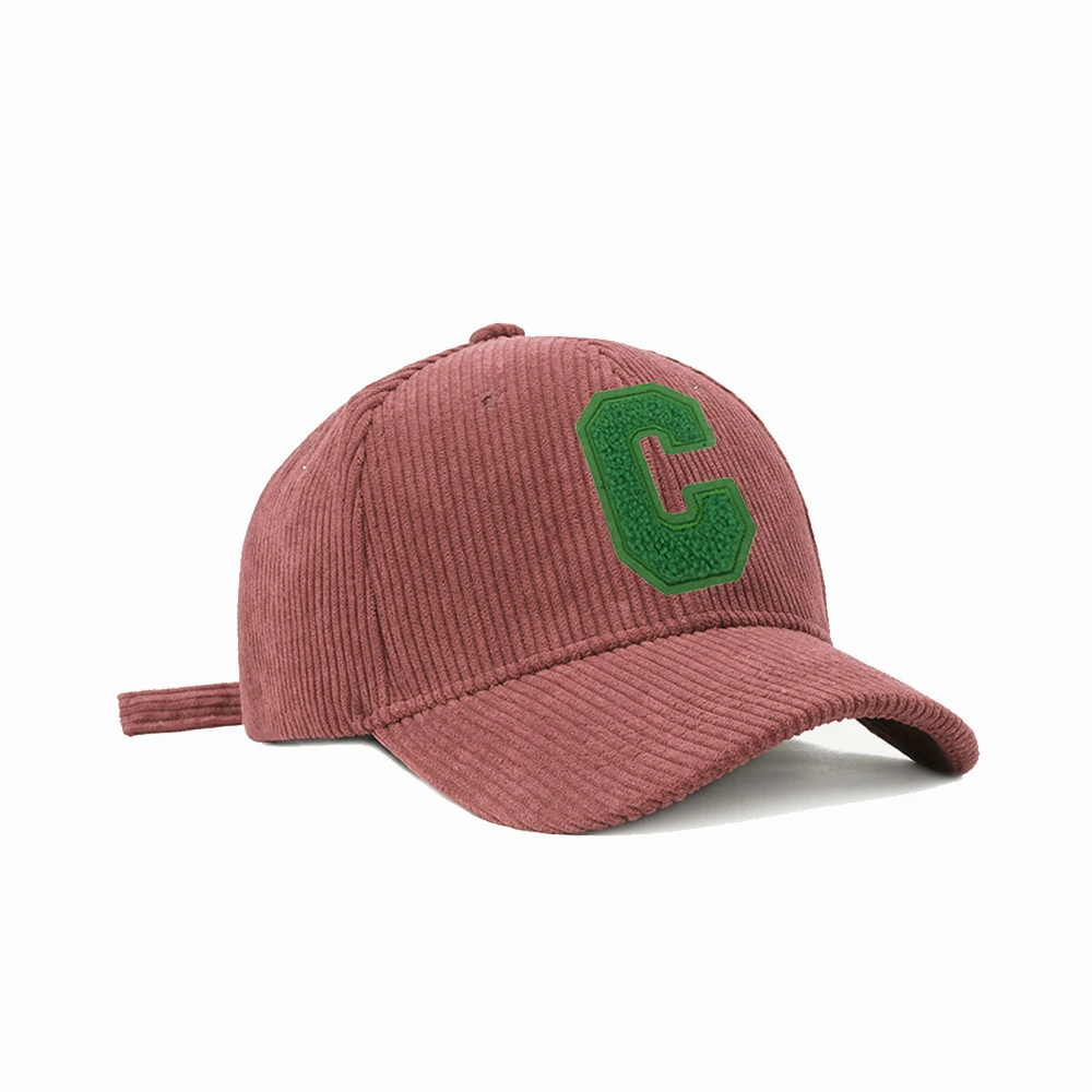 C Towel Embroidery Women\'s Baseball Cap Winter Hat Corduroy Thicken Men\'s Cap For Female Snapback Kpop Accessories Green BQM189