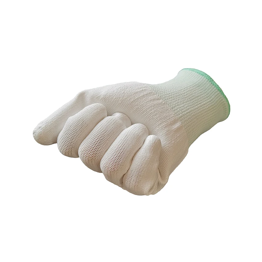 Anti Static Safe Gloves Electronic Working Gloves Polyester White PU Coated Gloves for Gardening, Fishing- XS, S, M, L Size